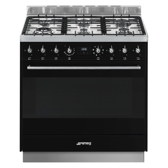 Smeg Classic 90cm Dual Fuel Cooker - Black