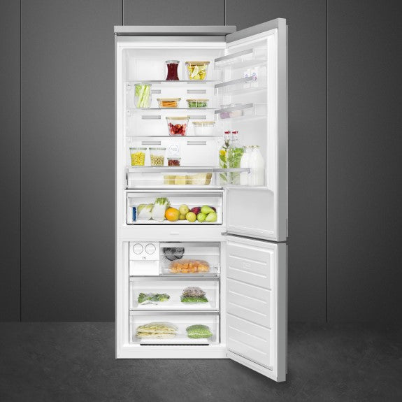 Smeg Portofino 481 Litre Bottom Mount Fridge - Stainless Silver