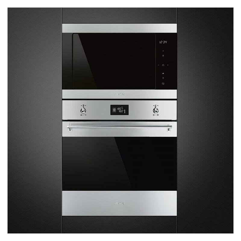 Smeg Classic Built-In Microwave with Grill - Stainless Steel
