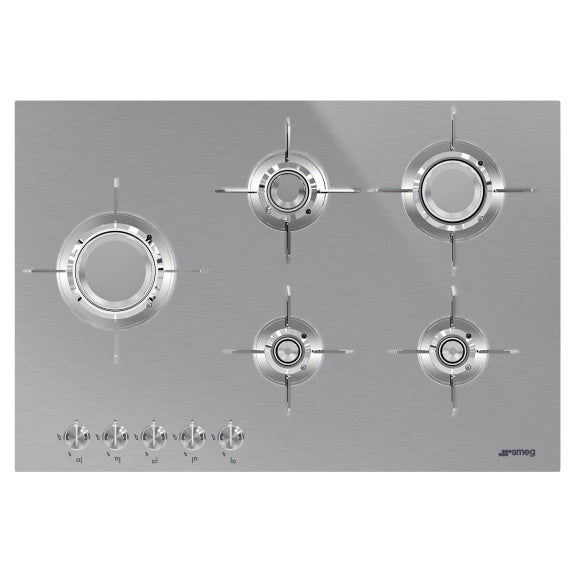Smeg 75cm Linea Blade Flame Gas Cooktop - Stainless Steel