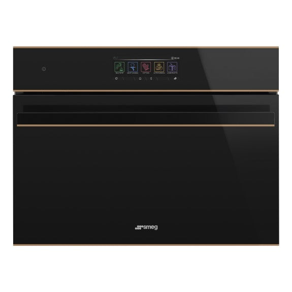 SMEG DOLCE STIL NOVO OMNICHEF BLACK - COPPER TRIM 45CM