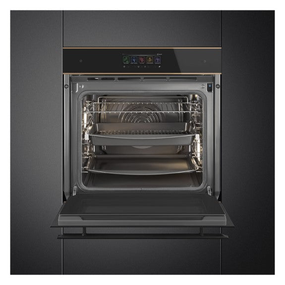 Smeg Dolce Stil Novo 60cm Pyro Steam Oven - Black