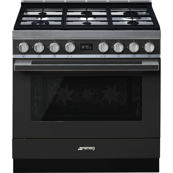 Smeg Portofino 90cm Freestanding Dual Fuel Cooker - Anthracite