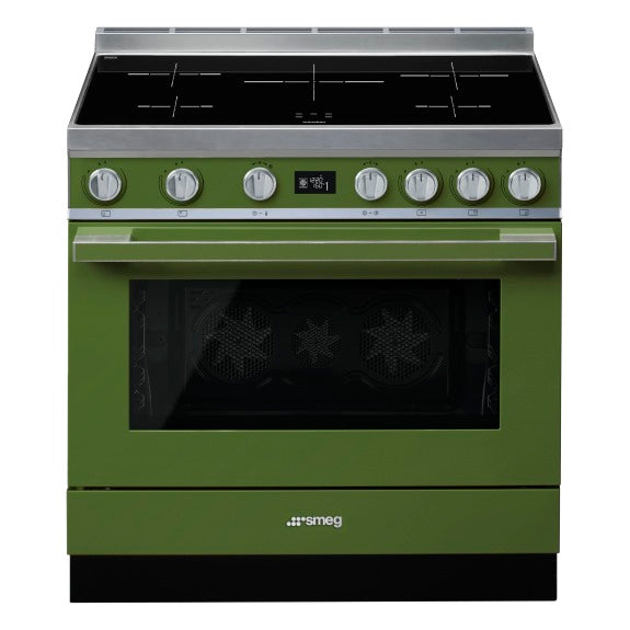 Smeg Portofino 90cm Induction Cooker - Olive Green