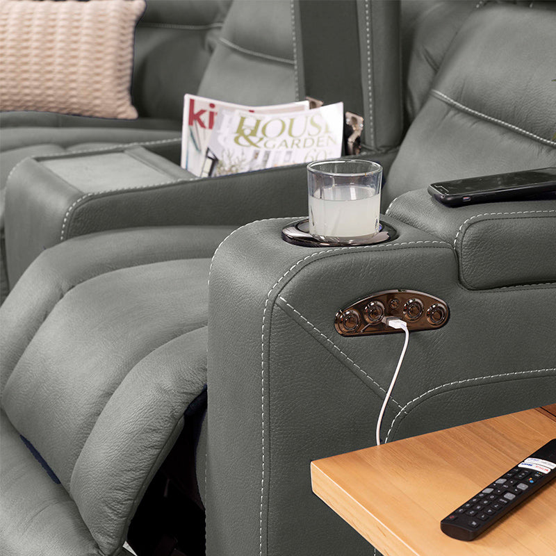 Spielberg 5 Seater Corner Fabric Recliner Lounge - Ash