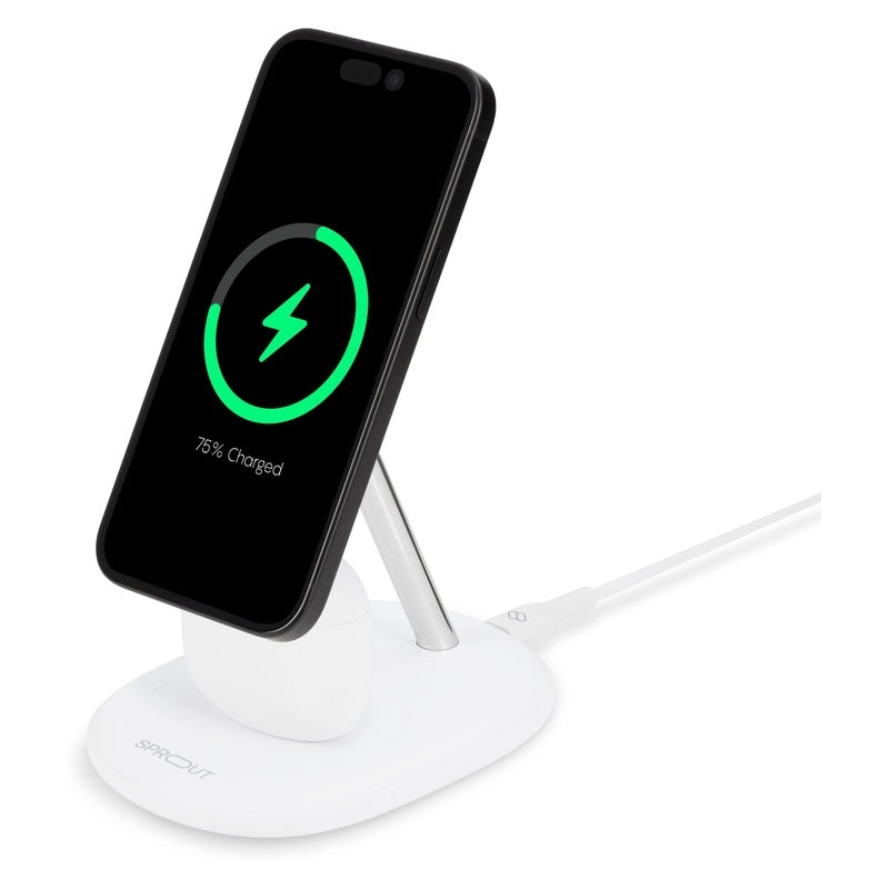 Sprout QI2 2 IN 1 Wireless Charger - White