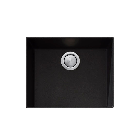 Oliveri 39L Santorini Single Bowl Undermount Sink - BLack