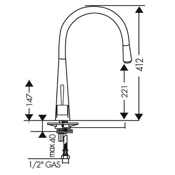 Franke Pyra Pull-Out Tap - Matte Black