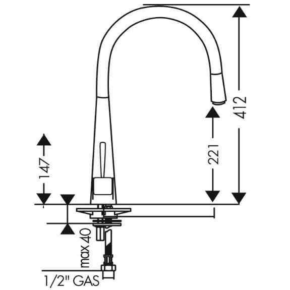 Franke Pyra Light Pull Out Tap - Chrome