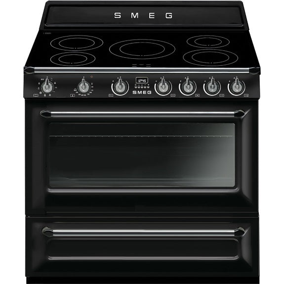 Smeg Victoria 90cm 5 Zone Freestanding Cooker - Black