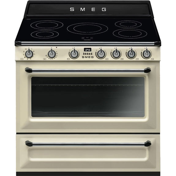 Smeg Victoria 90cm 5 Zone Induction Freestanding Cooker - Cream