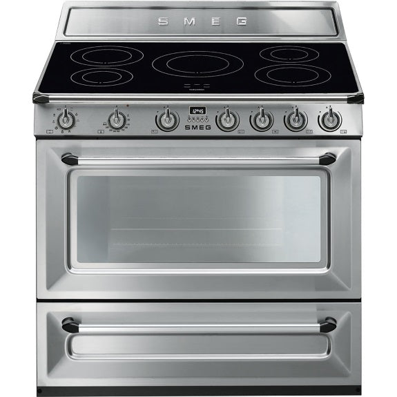 Smeg Victoria 90cm 5 Zone Freestanding Cooker - Stainless Steel