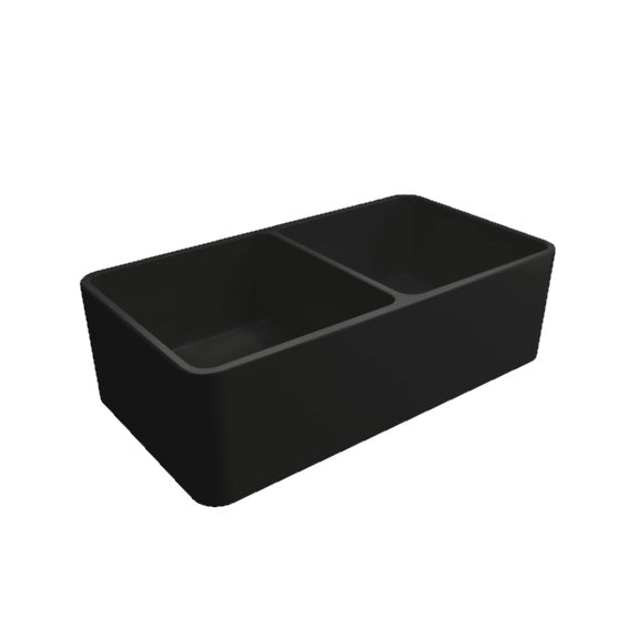 Turner Hastings Novi Fine Fireclay Double Bowl Butler Sink - Matte Black