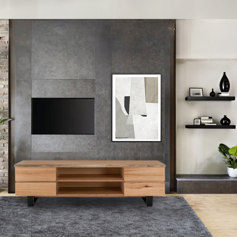 Valhalla 2000mm Timber Entertainment Unit - Messmate/Black