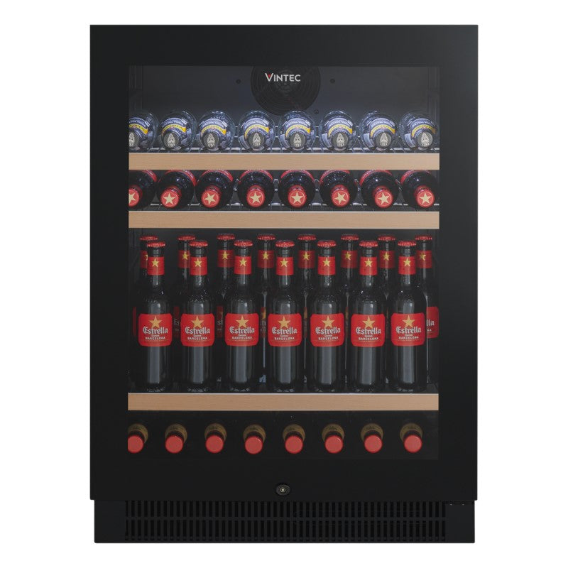 Vintec 100 Bottle Beverage Centre Black Glass Finish