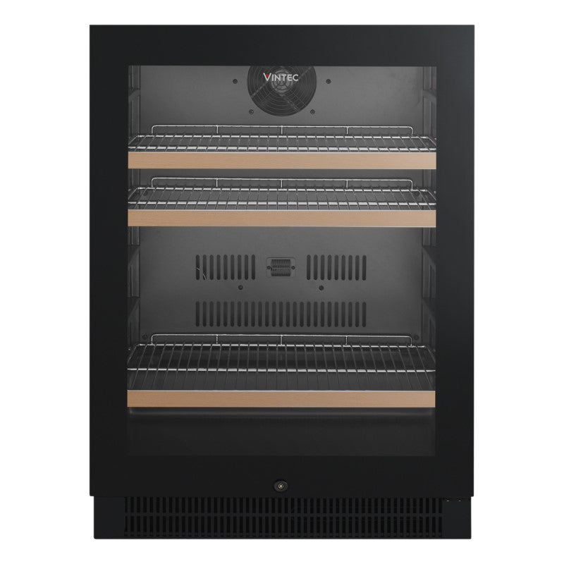 Vintec 100 Bottle Beverage Centre Black Glass Finish