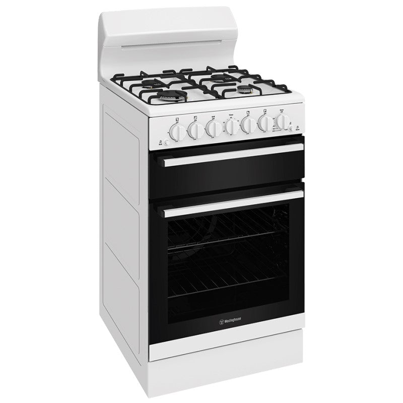 Westinghouse 54cm Freestanding Gas Cooker + Grill - White