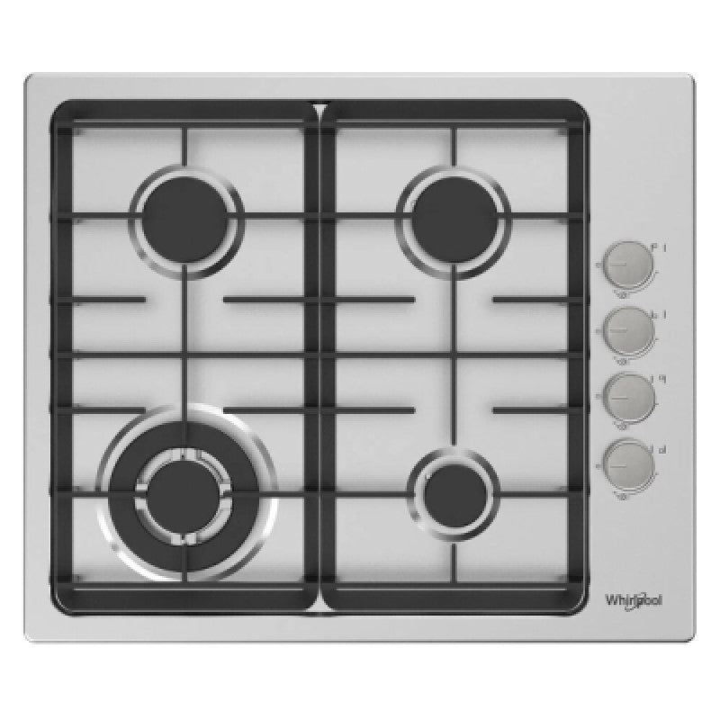 WHIRLPOOL 4 BURNER GAS COOKTOP STAINLESS STEEL 60CM