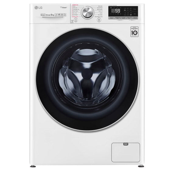 LG 9kg Front Load Washer - White