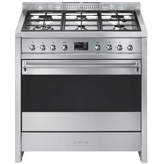 Smeg 90cm Freestanding Opera Thermoseal Pyrolytic Cooker - Stainless Steel