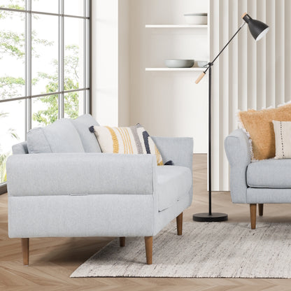 Abbey 2 Seater Fabric Sofa - Duck Egg Blue