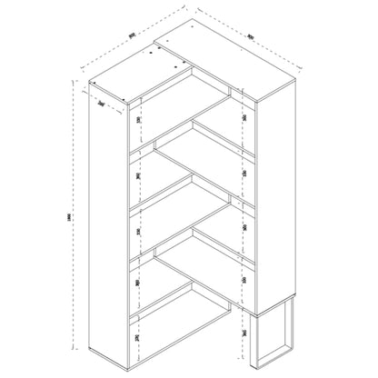 Accord Multi-Shelf Bookcase - Light Oak/White