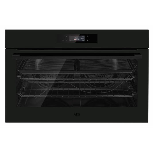 AEG SENSECOOK MULTIFUNCTION 16 OVEN MATTE BLACK PYROLUXE 90cm