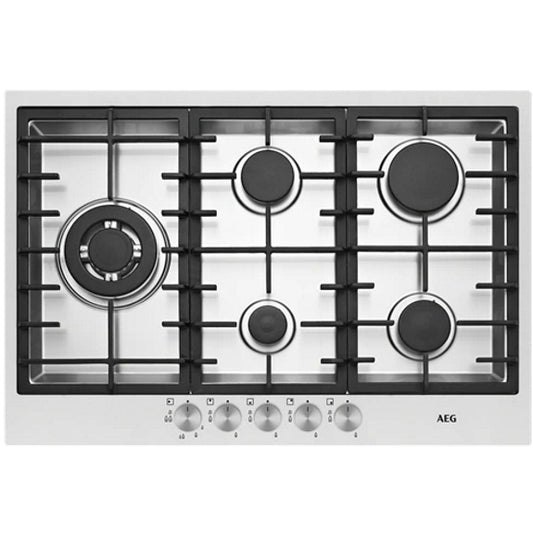 AEG 75cm 5 Burner Gas Cooktop - Stainless Steel