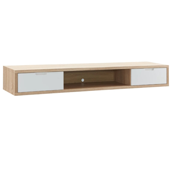 Air 1800mm Wall Mount Entertainment Unit - Light Oak/White