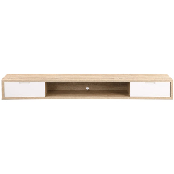 Air 2000mm Wall Mount Entertainment Unit - Light Oak/White