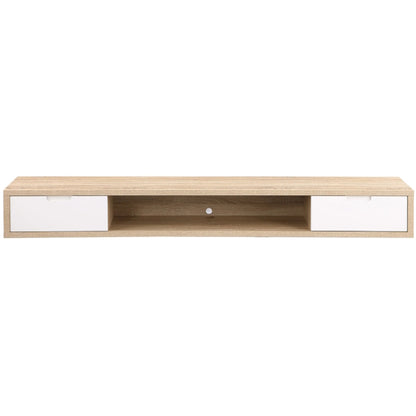 Air 2000mm Wall Mount Entertainment Unit - Light Oak/White