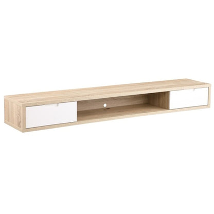 Air 2000mm Wall Mount Entertainment Unit - Light Oak/White
