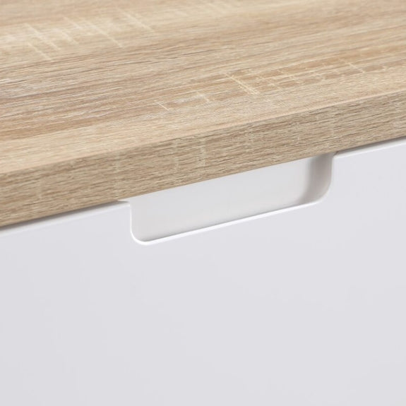 Air 2000mm Wall Mount Entertainment Unit - Light Oak/White