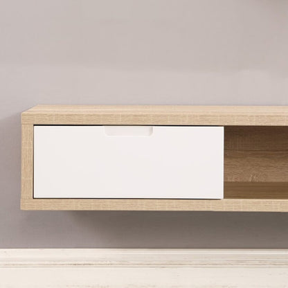 Air 2000mm Wall Mount Entertainment Unit - Light Oak/White