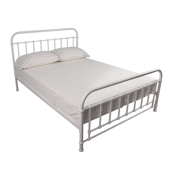 Akira Double Metal Bed - White