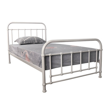 Akira King Single Metal Bed - White