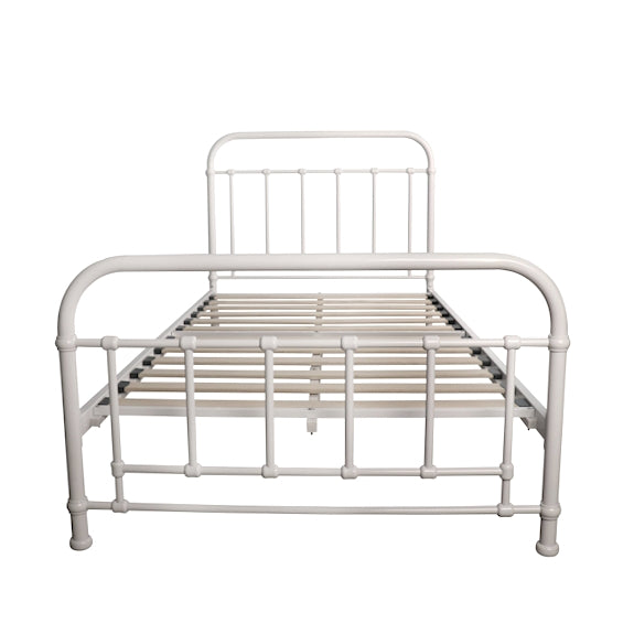 Akira King Single Metal Bed - White