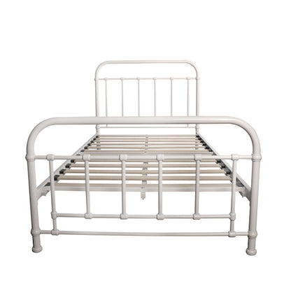 Akira King Single Metal Bed - White