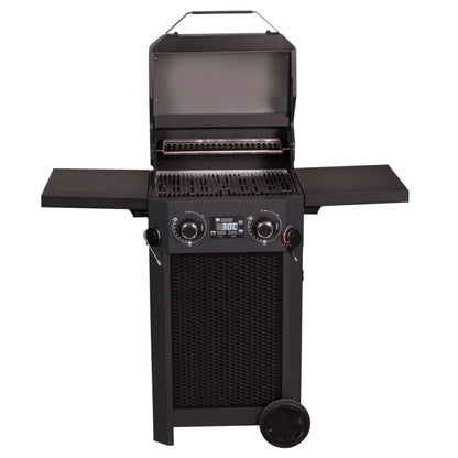 Artusi 240v Electric 2 Burner BBQ with Folding Shelves and Cabinet