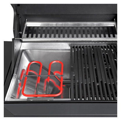 Artusi 240v Electric 2 Burner BBQ with Folding Shelves and Cabinet