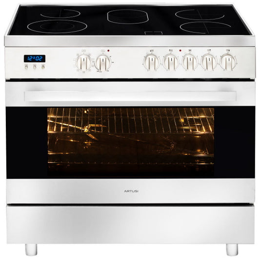 Artusi 90cm Freestanding Electric Cooktop - Stainless Steel