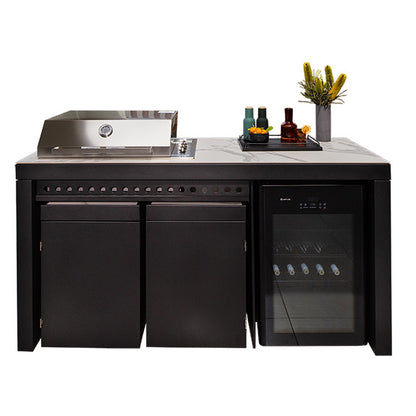 ARTUSI OUTDOOR KITCHEN CABINET APERTO FERRO TORANO STATUARIO 1900mm