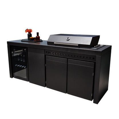 Artusi 2400mm Outdoor Kitchen Cabinet Aperto Ferro - Impera Black