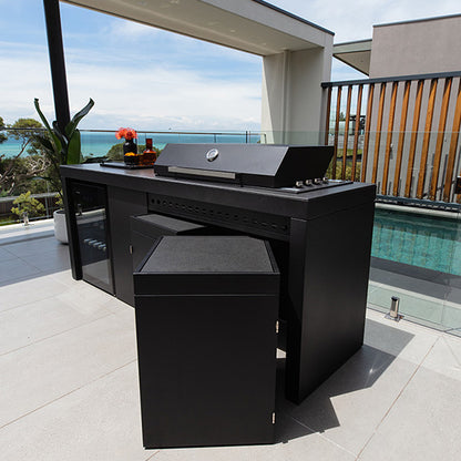 Artusi 2400mm Outdoor Kitchen Cabinet Aperto Ferro - Impera Black