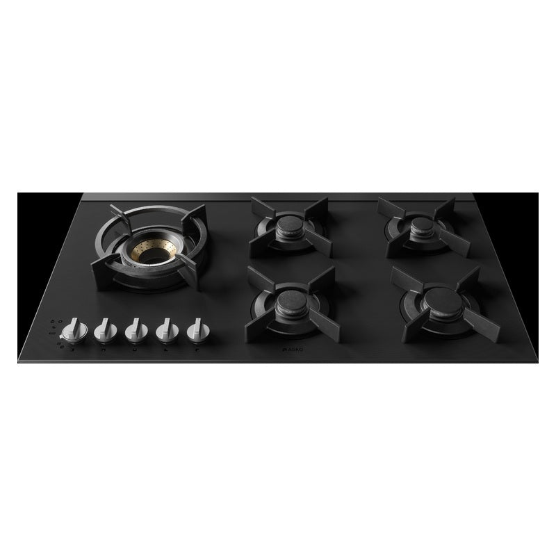 ASKO 90cm 5 Burner Volcano Gas Cooktop - Black