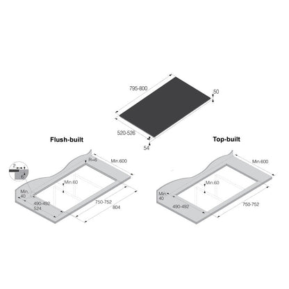 Asko 80cm 4 Zone Bridge Induction Cooktop - Black