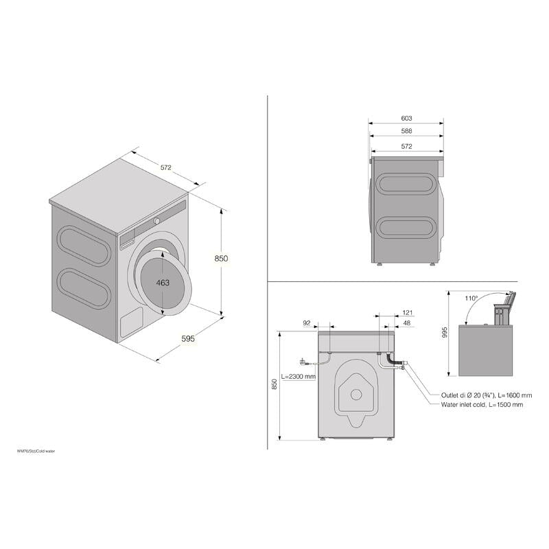 ASKO 8kg Front Load Washing Machine - White (Classic Steel Seal)
