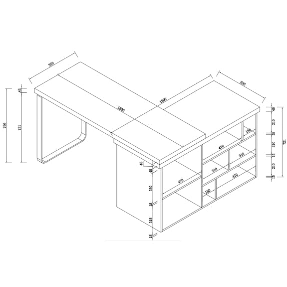 Aspire Desk - Dark Oak/Black