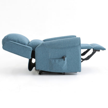 Top Gun Augustus Lift & Recline Fabric Armchair Standard - Denim