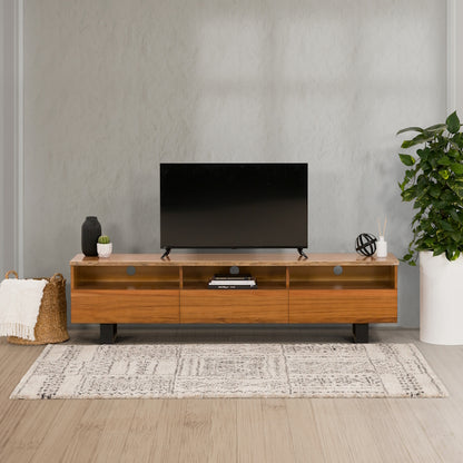 Baxter 2100mm Timber Entertainment Unit - Blackwood